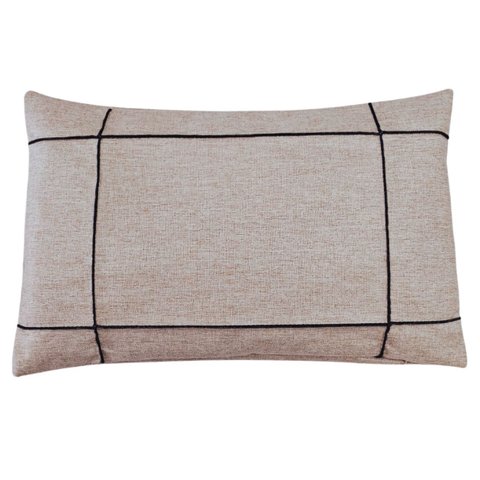 Capa Almofada Baguete Retangular Linho Drapeada Azul 30x50cm