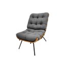 Ver imagem 1 de Poltrona Costela Suede Cinza