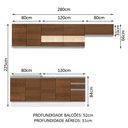 Ver imagem 4 de Armário de Cozinha Completa 280cm Branco/Rustic Marcela Madesa 03