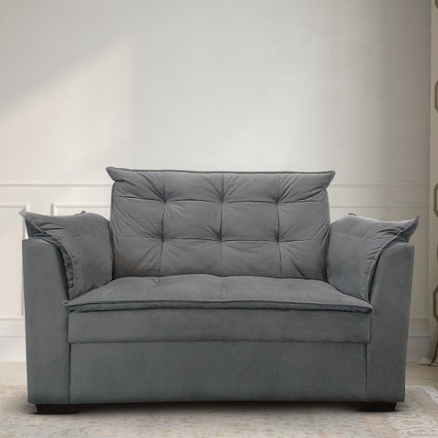 Sofá 2 Lugares para Sala Moderno Confortável Zilda Suede:cinza
