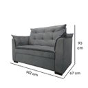 Ver imagem 3 de Sofá 2 Lugares para Sala Moderno Confortável Zilda Suede:cinza
