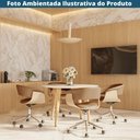 Ver imagem 7 de Cadeira Giratória Turim Nicole Fratini Madeira Multilaminada Revestida Pu Caramelo Base Rodízio