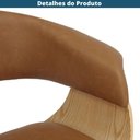 Ver imagem 6 de Cadeira Giratória Turim Nicole Fratini Madeira Multilaminada Revestida Pu Caramelo Base Rodízio