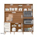 Ver imagem 3 de Armario de Cozinha Piatã com 7 Portas e 3 Gavetas 190 Cm Ipe/off White/ripado