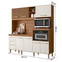 Ver imagem 4 de Armario de Cozinha Piatã com 7 Portas e 3 Gavetas 190 Cm Ipe/off White/ripado