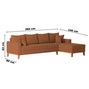 Ver imagem 6 de Sofá 4 Lugares Beny com Chaise Direito Linho Terracota