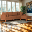 Ver imagem 1 de Sofá 4 Lugares Beny com Chaise Direito Linho Terracota