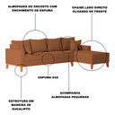 Ver imagem 3 de Sofá 4 Lugares Beny com Chaise Direito Linho Terracota