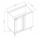 Ver imagem 3 de Balcão de Canto para Cozinha Modulada 82cm com 1 Porta Mdf Cor:fendi com Branco