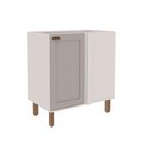 Ver imagem 1 de Balcão de Canto para Cozinha Modulada 82cm com 1 Porta Mdf Cor:fendi com Branco