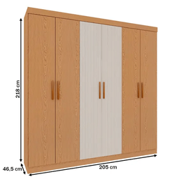 Guarda Roupa Palermo 6 Portas 100% Mdf C/pes Cinamomo White Laca Brilho La 205 - 3