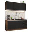 Ver imagem 3 de Armário de Cozinha Compacta 180cm Rustic Preto Glamy Madesa 05