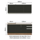 Ver imagem 4 de Armário de Cozinha Compacta 180cm Rustic Preto Glamy Madesa 05