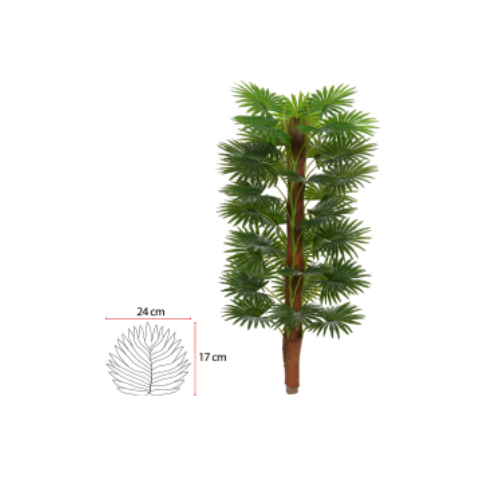 Planta Árvore Artificial Palmeira Leque X33 Verde 1,20cm