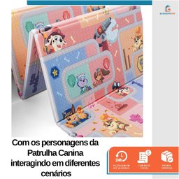 Tapete de Atividades Infantil Dobrável Tapetão Maleta 1,20x1,80m Meninos Estampa Patrulha Canina - 7