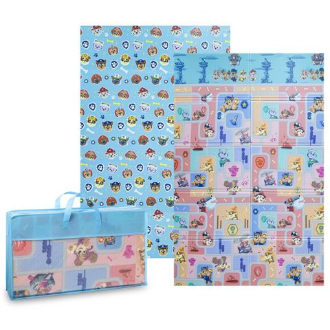 Tapete de Atividades Infantil Dobrável Tapetão Maleta 1,20x1,80m Meninos Estampa Patrulha Canina