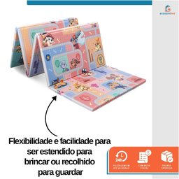 Tapete de Atividades Infantil Dobrável Tapetão Maleta 1,20x1,80m Meninos Estampa Patrulha Canina - 5