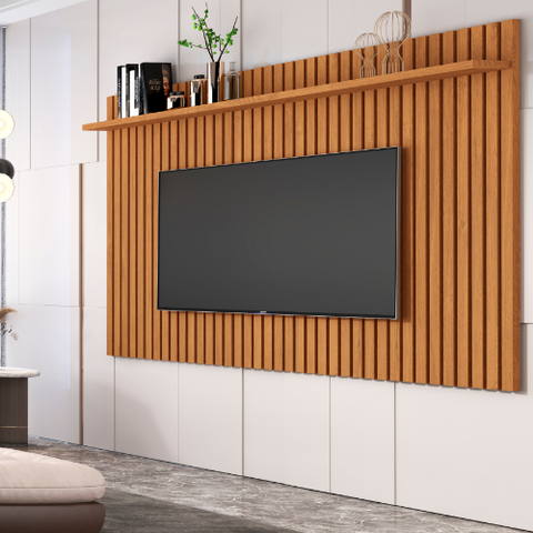 Painel Ripado Classic Suspenso para TV 75 Polegadas Nature