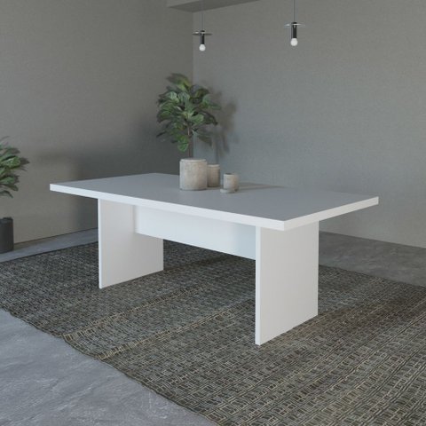Mesa de Jantar Retangular Minimalista 6 Lugares 200cm Tecnomobili