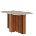 Ver imagem 1 de Mesa para Sala de Jantar Isadora 1,30 c/Vidro Marrom/Cinamomo/Offwhite