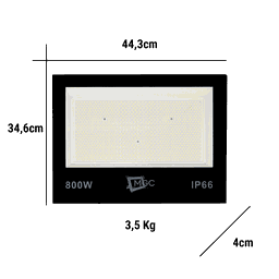 Kit 8 Refletor Led Holofote 800w Ip66 Luz Fria Alta Potência Quintal Jardim Espaços Grandes - 3