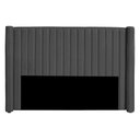 Ver imagem 1 de Cabeceira Casal King Size Estofada para Cama Box Alicia Veludo Cinza Escuro