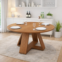 Ver imagem 1 de Mesa de Jantar Redonda em Mdf para Cozinhas e Salas de Estar 90x90cm