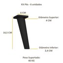 Ver imagem 3 de Pés Palito Retrô Kit Com 6 Unidades Multimóveis Preto