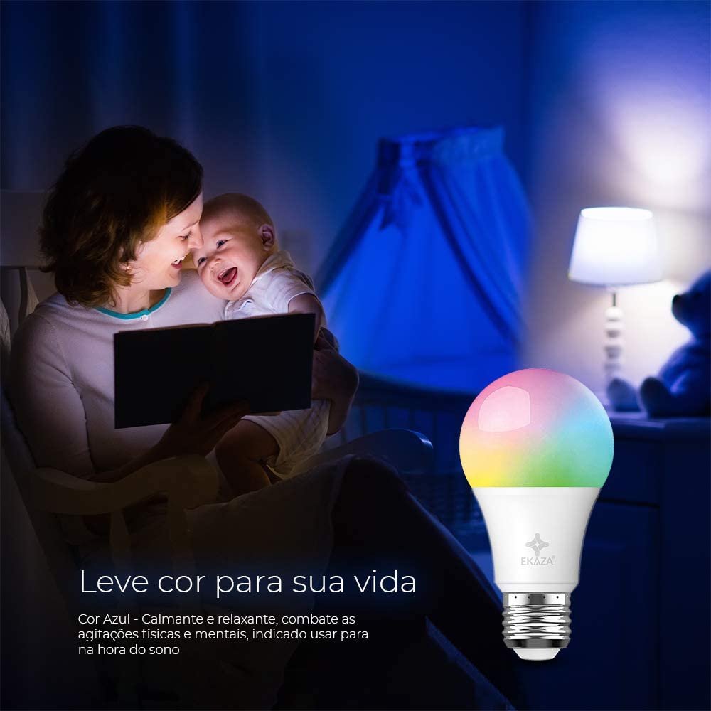 Lâmpada LED Inteligente EKAZA Wi-Fi 8,5W BRANCO + 1W RGB - 4