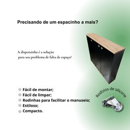 Multiuso Mdf Preto/amadeirado 20cm - 6