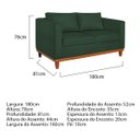 Ver imagem 3 de Kit Sofá 3 Lugares e 2 Poltronas Europa 180 cm Estilo Conforto e Elegância Linho Verde - ADJ Decor