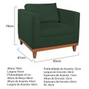 Ver imagem 4 de Kit Sofá 3 Lugares e 2 Poltronas Europa 180 cm Estilo Conforto e Elegância Linho Verde - ADJ Decor