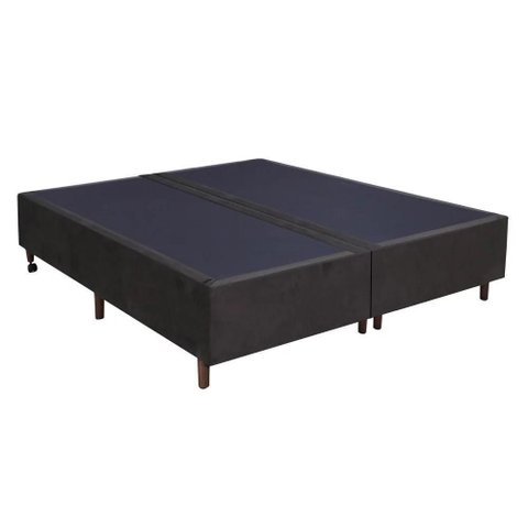Base para Cama Box Casal King Size Bipartido 193cm Suede Liso Love Story Hf Marrom- Gazin