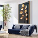 Ver imagem 1 de Quadro Decorativo Folhas Douradas Fundo Black Sala Quarto Casa Escritório