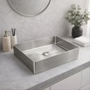 Ver imagem 1 de Cuba Inox Retangular para Banheiro Prata Aço Inox 304 Ralo com Click