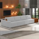 Ver imagem 6 de Sofá Ilha Modular para Sala 392cm com Puff Dublin K01 Veludo Cinza Sintético Caramelo - Lyam Decor
