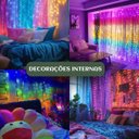 Ver imagem 4 de Cortina 300 Led 3x3m Colorido Rgb Pisca 8 Modos de Iluminação Usb Luz Fada Decoração Natal Festa