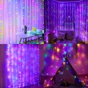 Ver imagem 7 de Cortina 300 Led 3x3m Colorido Rgb Pisca 8 Modos de Iluminação Usb Luz Fada Decoração Natal Festa