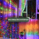 Ver imagem 6 de Cortina 300 Led 3x3m Colorido Rgb Pisca 8 Modos de Iluminação Usb Luz Fada Decoração Natal Festa