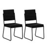 Conjunto 2 Cadeiras Tubo Preto com Napa Preta Carraro - 1