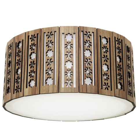 Luminária Decorativa Madeira Plafon Porto Belo Red 25cm