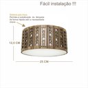 Ver imagem 2 de Luminária Decorativa Madeira Plafon Porto Belo Red 25cm