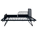 Ver imagem 3 de Cama de Ferro Solteiro com Cama Auxiliar - Preta - com Par de Grades Laterais
