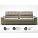 Ver imagem 4 de Sofá com Porta Copos e Carregador Usb Ret Rec Luke 2,90m Veludocristal Fendi - Netsofas