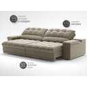 Ver imagem 5 de Sofá com Porta Copos e Carregador Usb Ret Rec Luke 2,90m Veludocristal Fendi - Netsofas