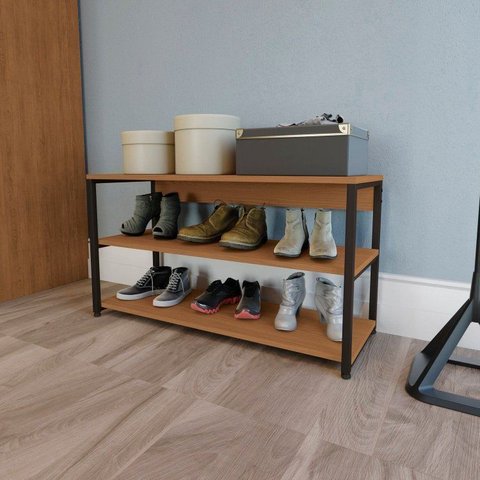 Sapateira para Quarto Industrial Marrom/Canela/Preto