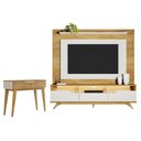 Ver imagem 1 de Home Theater Diplomata com LED com Aparador para Sala de Estar Bellíssima Cinamomo Off White – Valde