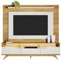 Ver imagem 2 de Home Theater Diplomata com LED com Aparador para Sala de Estar Bellíssima Cinamomo Off White – Valde