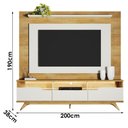 Ver imagem 4 de Home Theater Diplomata com LED com Aparador para Sala de Estar Bellíssima Cinamomo Off White – Valde