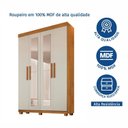 Ver imagem 7 de Guarda-Roupa 4 Portas 3 Gavetas com Espelho MDF Parma Yescasa Off White/Cinamomo